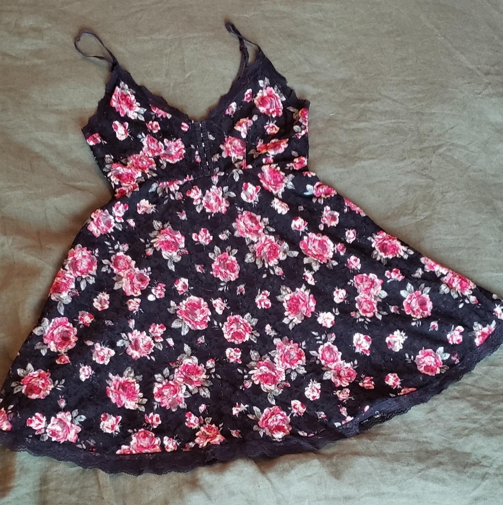 Betsey Johnson Vintage Bustier Lace Floral Dress